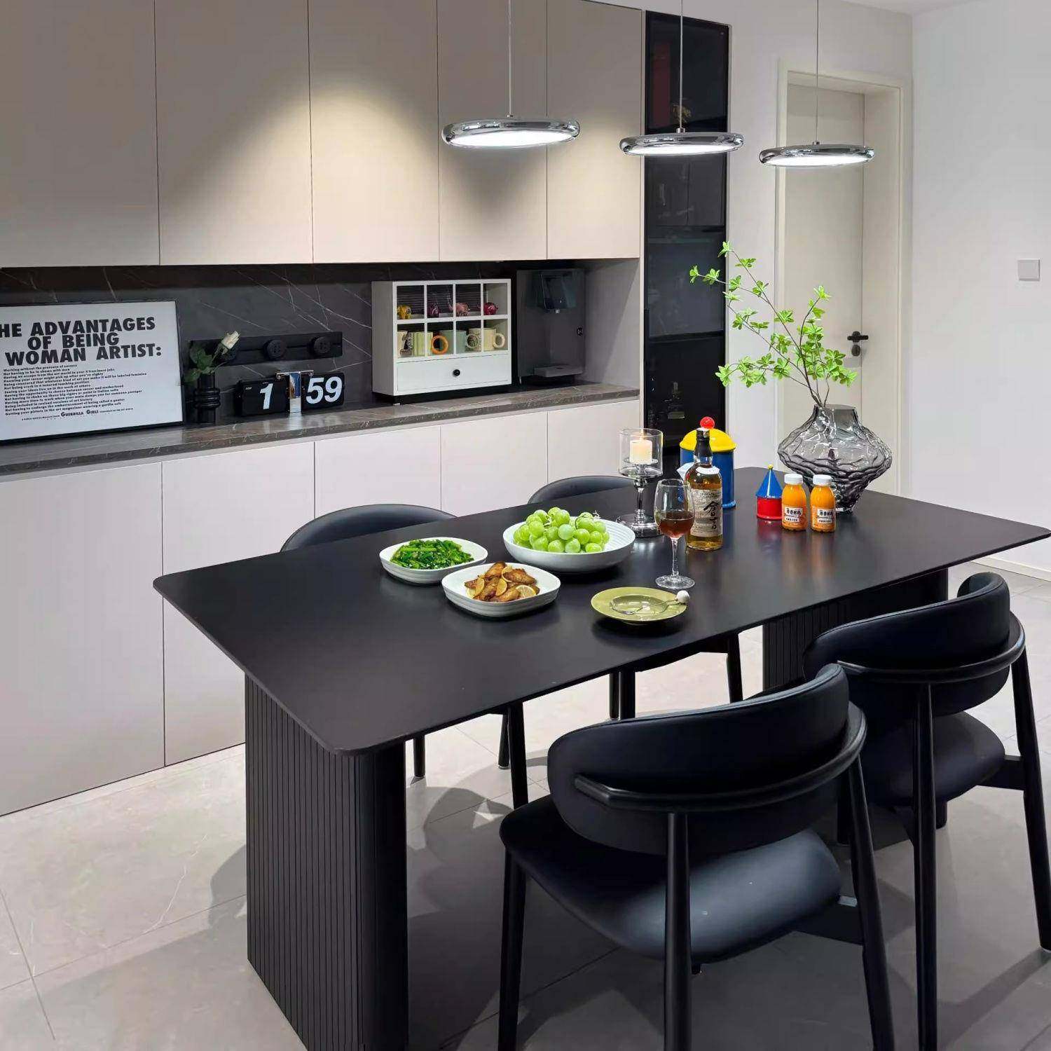 2025新款黑岩板餐桌椅组合现代意式家用轻奢饭桌长方形小户型简约,鲜花速递/花卉仿真/绿植园艺,割草机/草坪机,淘宝优惠券,粉丝福利购,淘宝优惠卷