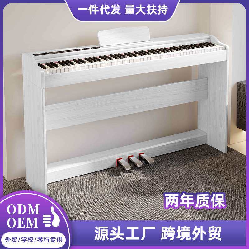 LeGemCharr/镭晶彩新款木纹88键多功能电钢琴立式钢琴无盖