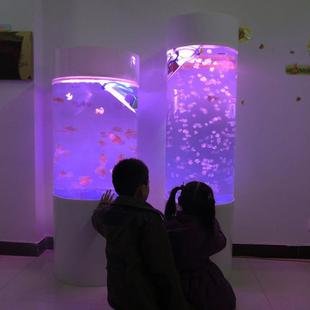 厂家直销海洋展览水母缸亚克力圆柱水母鱼缸地摊专用养殖缸含造流