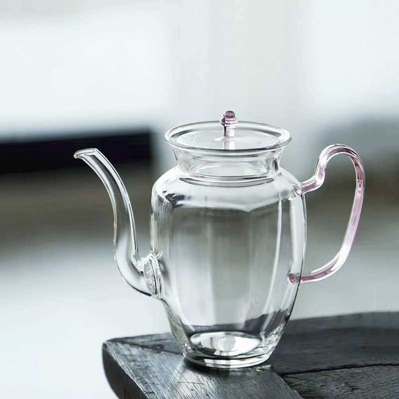高硼硅耐热玻璃六方茶壶家用花茶冷泡壶绿茶专用泡茶壶手执壶单壶