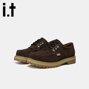 鞋 保暖轻便乐福工装 男舒适厚底防滑耐磨冬季 izzue户外休闲鞋