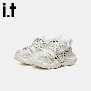 it izzue复古做旧擦色时尚百搭老爹鞋男2025春秋季男款运动鞋v