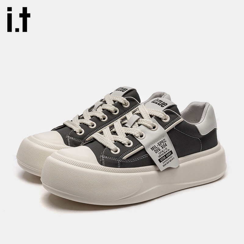 it izzue德训鞋男四季单鞋防滑面包鞋厚底增高帆布透气运动板鞋,流行男鞋,时尚休闲鞋,淘宝优惠券,粉丝福利购,淘宝优惠卷