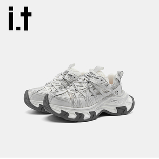 it izzue2025秋冬季复古做旧擦色时尚百搭老爹鞋街头男款运动鞋v