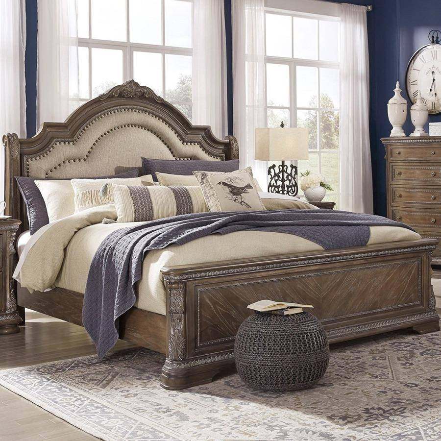 RH美式乡村风复古实木床双人床法式雕花主卧婚床高端简欧式橡木床