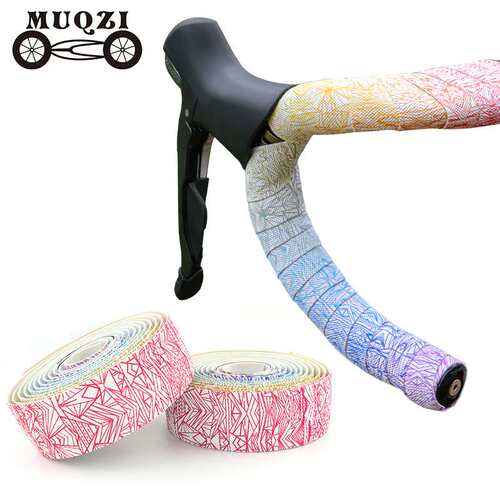 MUQZI公路自行车冰裂纹把带炫彩渐变把手弯把缠带防滑抗震骑行