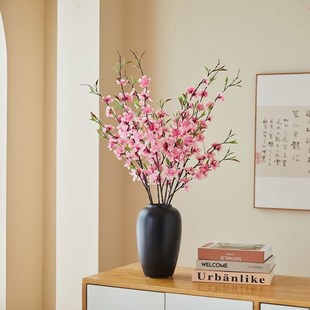 仿真桃花枝条假花朵家居装饰客厅摆件落L地摆设室内单只婚庆吊顶