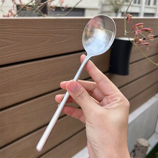 10不锈钢砂光韩式 圆头勺大圆勺喝汤勺吃饭勺子调羹 自留款