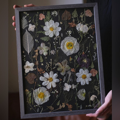 创意定制花艺相框品质手工节日礼物圆角实木手工a3a4尺寸实木摆台