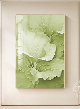 2024新款奶g油风客厅装饰画橙色银杏叶玄关过道壁画沙发背景墙挂