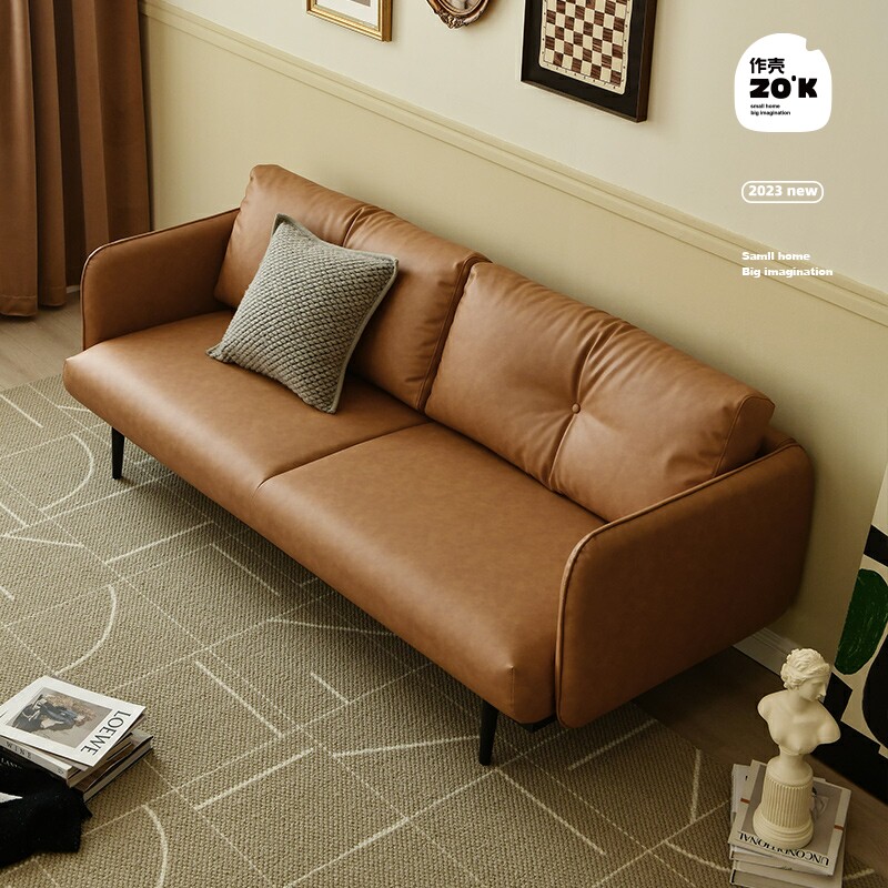 作壳丹麦设三奢欧轻北创意防水沙发极简现代皮艺客厅计人位