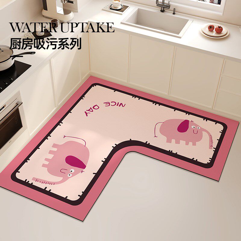 厨房专用地垫厨房垫家用l型L地毯吸油吸水耐脏防滑吸水垫进门地垫