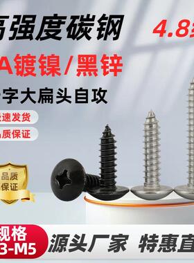 TA镀镍十字大扁头自攻钉黑色圆头十字自攻钉蘑菇头伞头螺丝钉M345