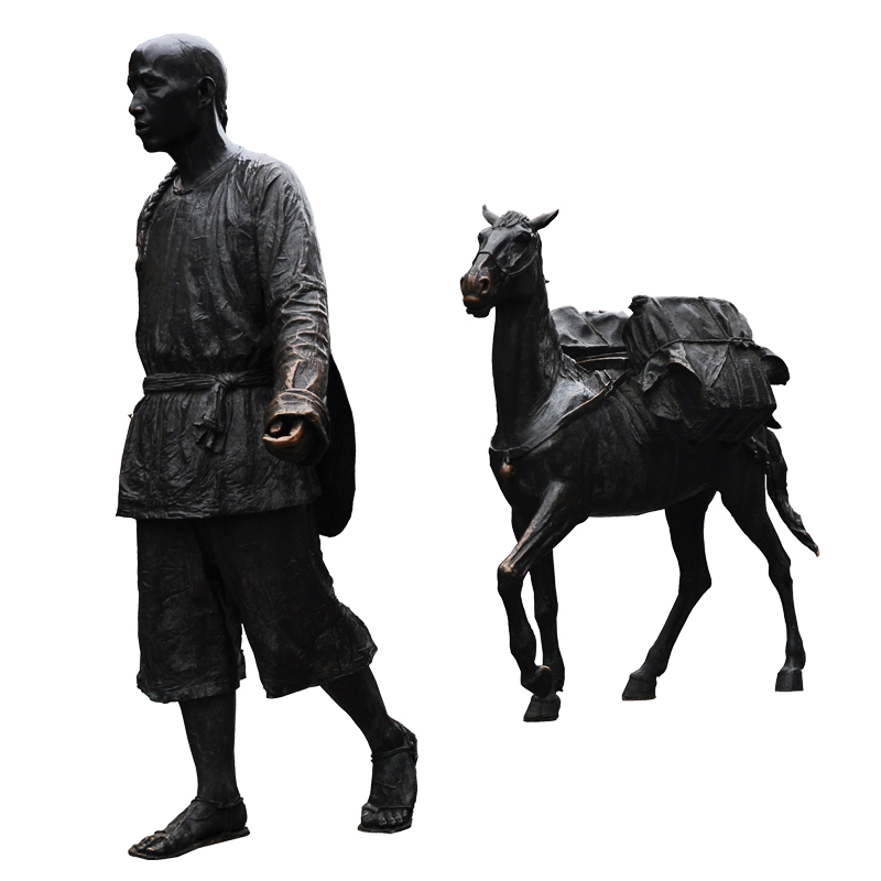 民俗茶马a古道主题情景雕塑铸铜人物雕像大型古街雕塑品摆件定制