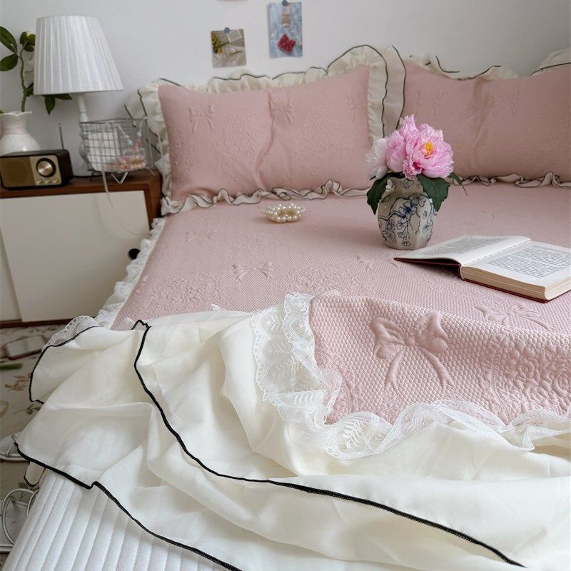 特别油画少女仙美床裙少女夏季冰丝席三件套可机洗空调席凉席