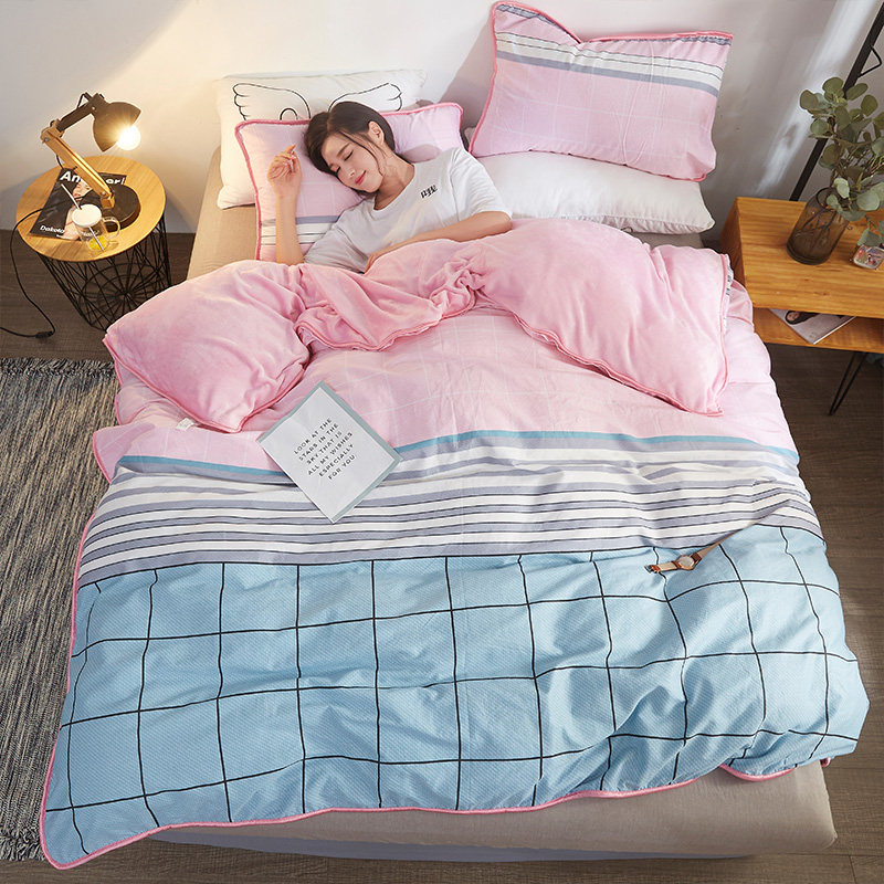 被子冬被加厚保暖珊瑚绒全棉被芯加被套一体单双人1.8m男女可拆洗