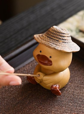 可爱小鸭子装饰摆件假山流水鱼缸C造景花园盆栽景观茶几茶室办公