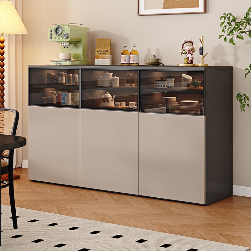 实木餐边柜茶水柜靠墙一体储物柜客厅橱柜置物柜S家用厨房收纳边