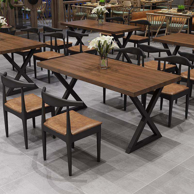 简欧轻奢现代北欧风双人桌子美式工业风桌椅组合实木餐桌简约餐厅,商业/办公家具,餐桌椅系列,淘宝优惠券,粉丝福利购,淘宝优惠卷