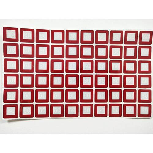 长龙供应WDJ-60F/80F/90F变色测温纸20*20mm示温贴片不干胶感温贴