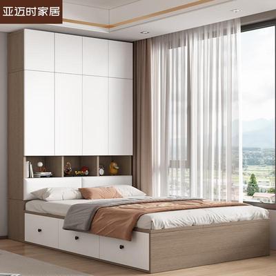 实木儿童房榻榻米床衣柜一体带书桌书柜组合套装出租房男孩小卧室
