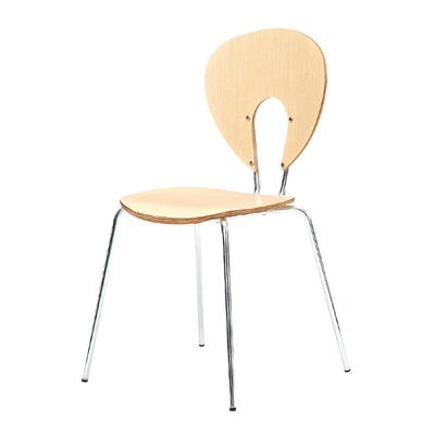 三朗家具食堂餐厅商用钢木餐椅简约休闲弯曲木凳靠背椅子canteen