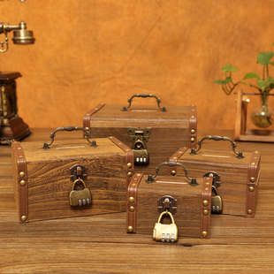 儿童存钱罐创意密码箱轻奢木质存钱箱子零钱收纳盒男女带锁储蓄罐