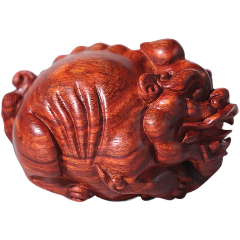 貔貅手把件 小叶紫檀盘玩手玩把件文玩把玩物件招财木雕把玩手件