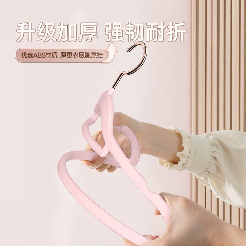 植绒衣架整理师专用家用挂衣防滑肩角无痕学生宿舍晾衣架撑子加厚