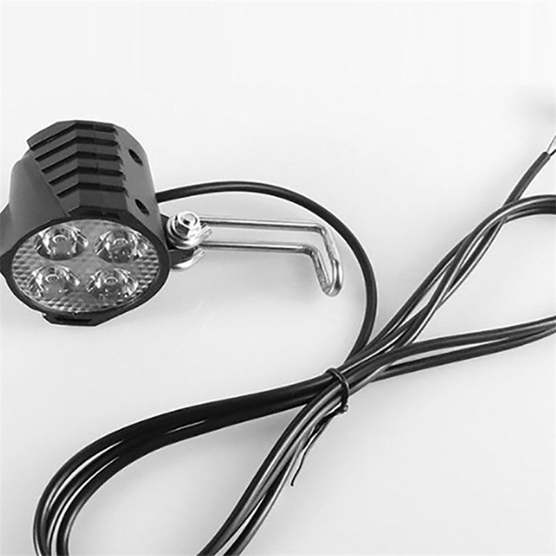 折叠电动车超亮聚光LED射灯v48V代驾电动自行车喇叭车灯防水前大
