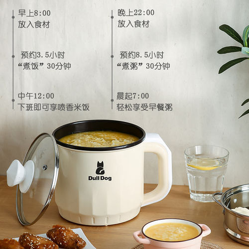 宿舍一人用小锅迷你电煎锅多功能家用煮面插电炒菜蒸煮一体不粘锅