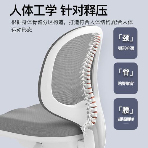 人体工学电脑办公椅子靠背家用久坐舒服座椅O学习书桌学生可升降