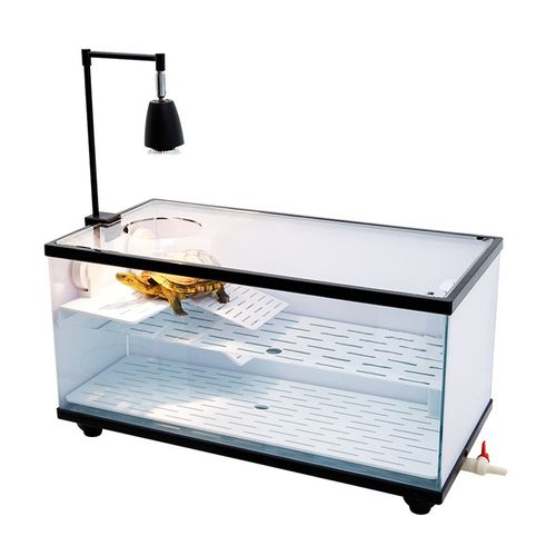 乌龟缸大型家用带晒台带盖超白玻璃鱼缸专业专用生态混养缸发色缸