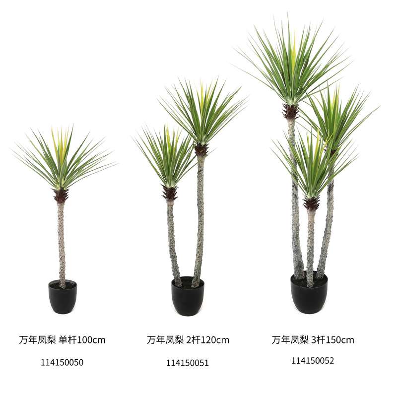仿真植物盆栽万年凤梨人造花龙血铁树龙舌兰商城酒店装饰小树