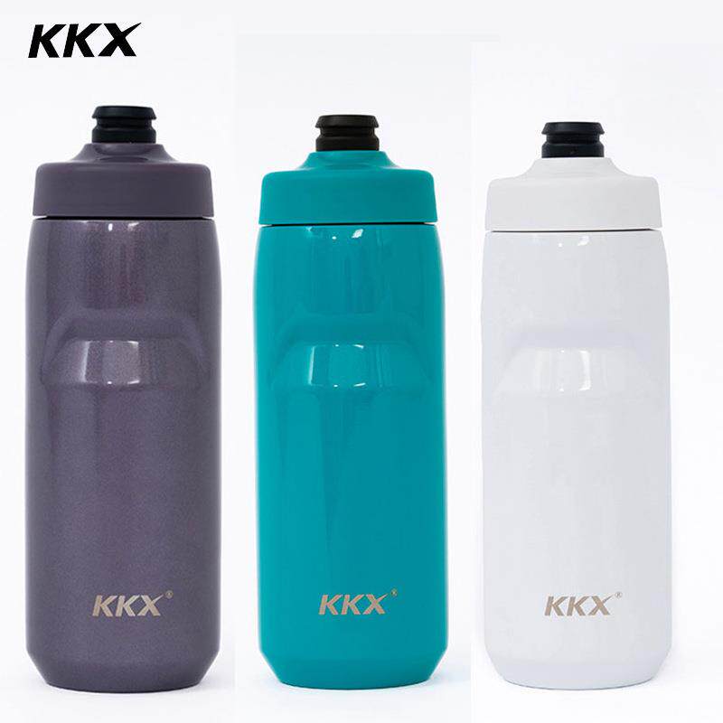 KKX不锈钢双层保温保冷水壶公路山地骑行户外运动按挤压保温杯瓶