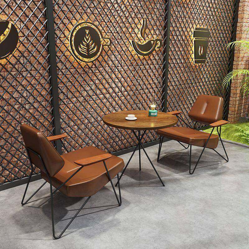 复古工业风酒馆咖啡厅桌椅组合休闲书吧洽谈甜品店餐厅网红沙发椅