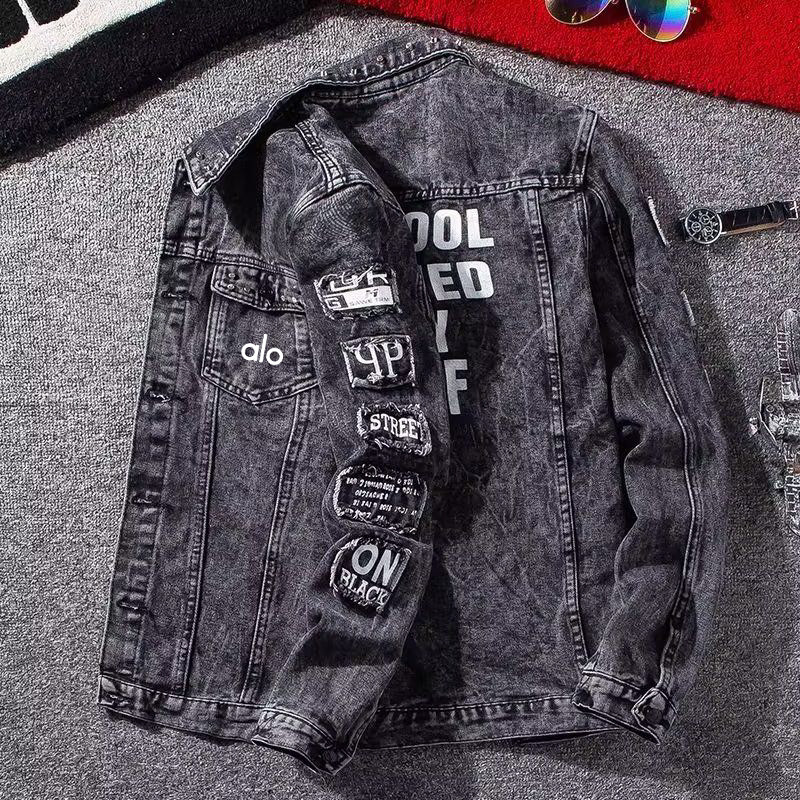 【官网正品】Alo kylop美式复古印花男牛仔外套夹克青年长袖上衣,男装,牛仔外套,淘宝优惠券,粉丝福利购,淘宝优惠卷
