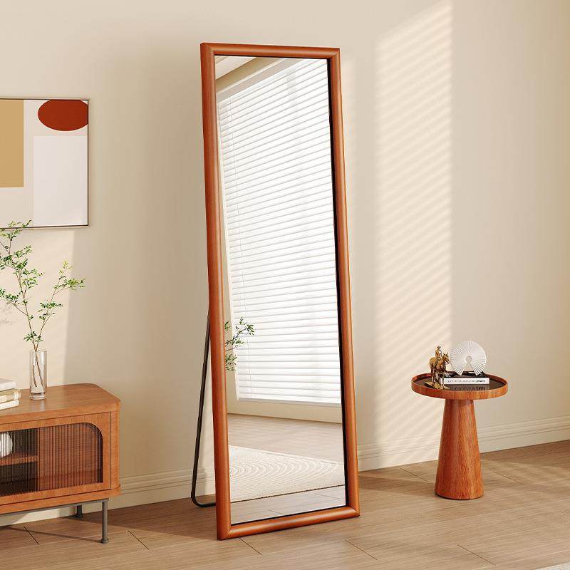 实木镜子中古风落地镜家用卧室穿衣镜服装店试衣间可挂墙网红镜子