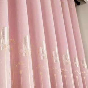 涤纶窗帘遮光卧室新款客厅轻奢棉麻加厚隔音成品简约