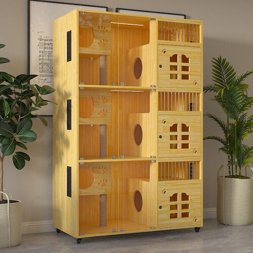 森尼猫别墅家用猫屋室内猫房子猫咪笼子实木猫屋超大空间猫柜猫舍