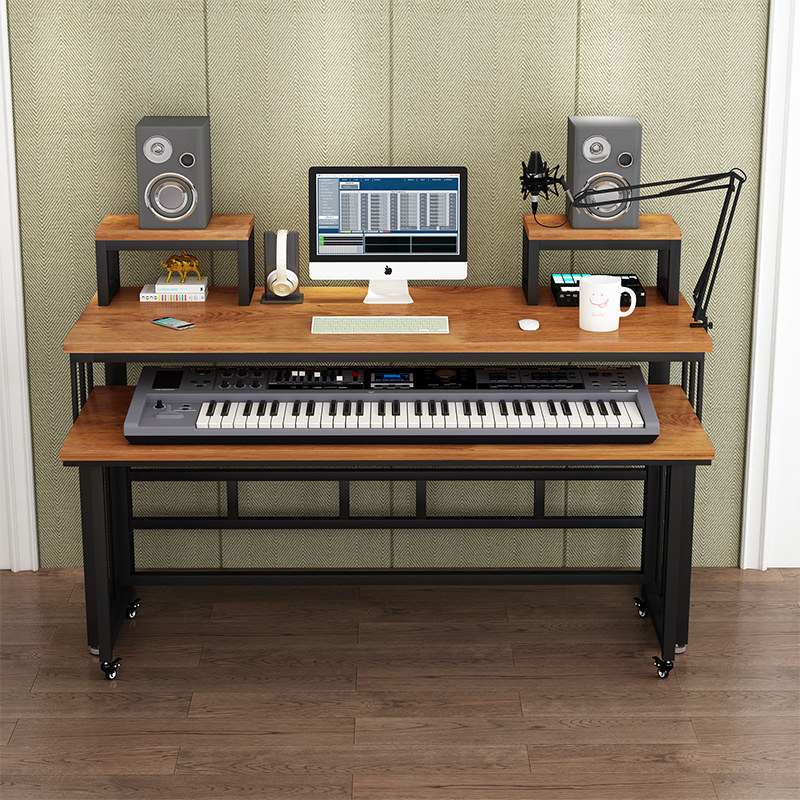 电子琴桌简约现代电钢琴桌音乐录音棚工作台合成器U桌子编曲工作