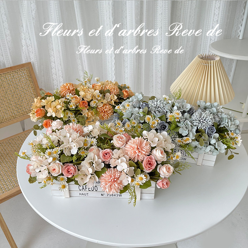 栅栏花仿真花盆i栽假花摆件客厅装饰餐桌花空调花窗台绿植花艺摆