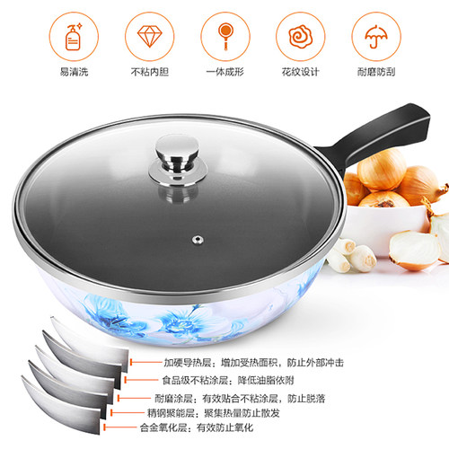 插电炒锅宿舍电锅多功能不沾锅快煮锅电火锅家用无油烟电炒菜