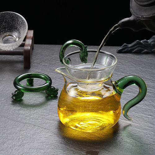 公道杯加厚透明玻璃耐热泡茶过滤功夫茶具配件茶海分茶器茶漏套装