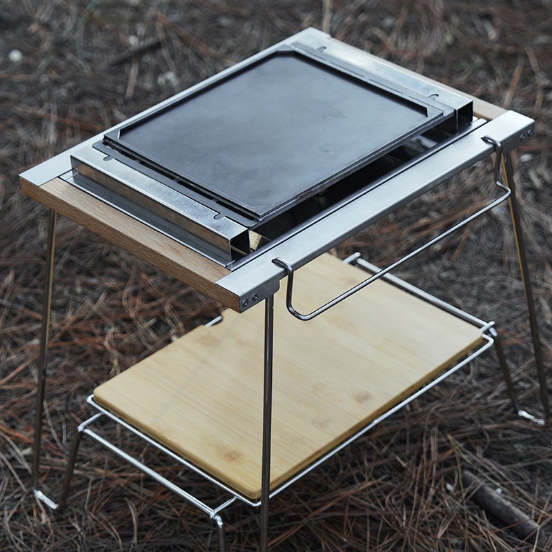 诧祭户外露营铸铁烧烤盘IrGT桌改装烤盘适配雪峰GS-450/暴风炉配