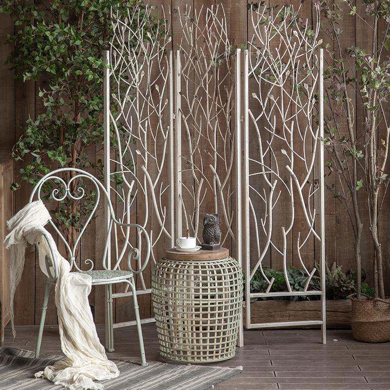 铁艺复古做旧屏风酒店商场可折叠欧式个性创意民宿玄关隔断