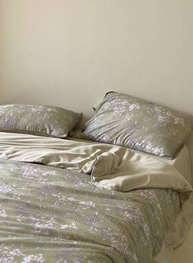 MAMO复古高级感60兰精天丝四件套轻奢时尚印花被单丝滑垂感床品