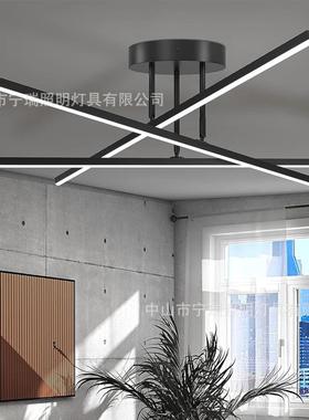 客厅吸顶灯现代简约极简主卧室灯长线条房间灯led灯吊灯