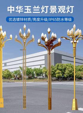 户外中华灯玉兰灯6/7/8/9米中高杆路灯市政道路灯亮庭院景观灯
