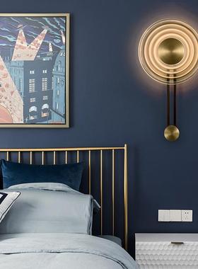 北欧后现代壁灯创意个性卧室客厅钟摆家用装饰LED简约灯具